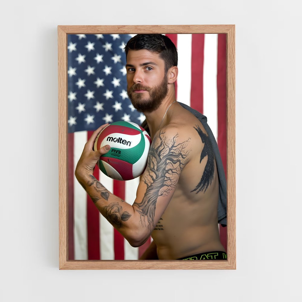 Poster Matt anderson drapeau – affiche Volleyball (vue 4)